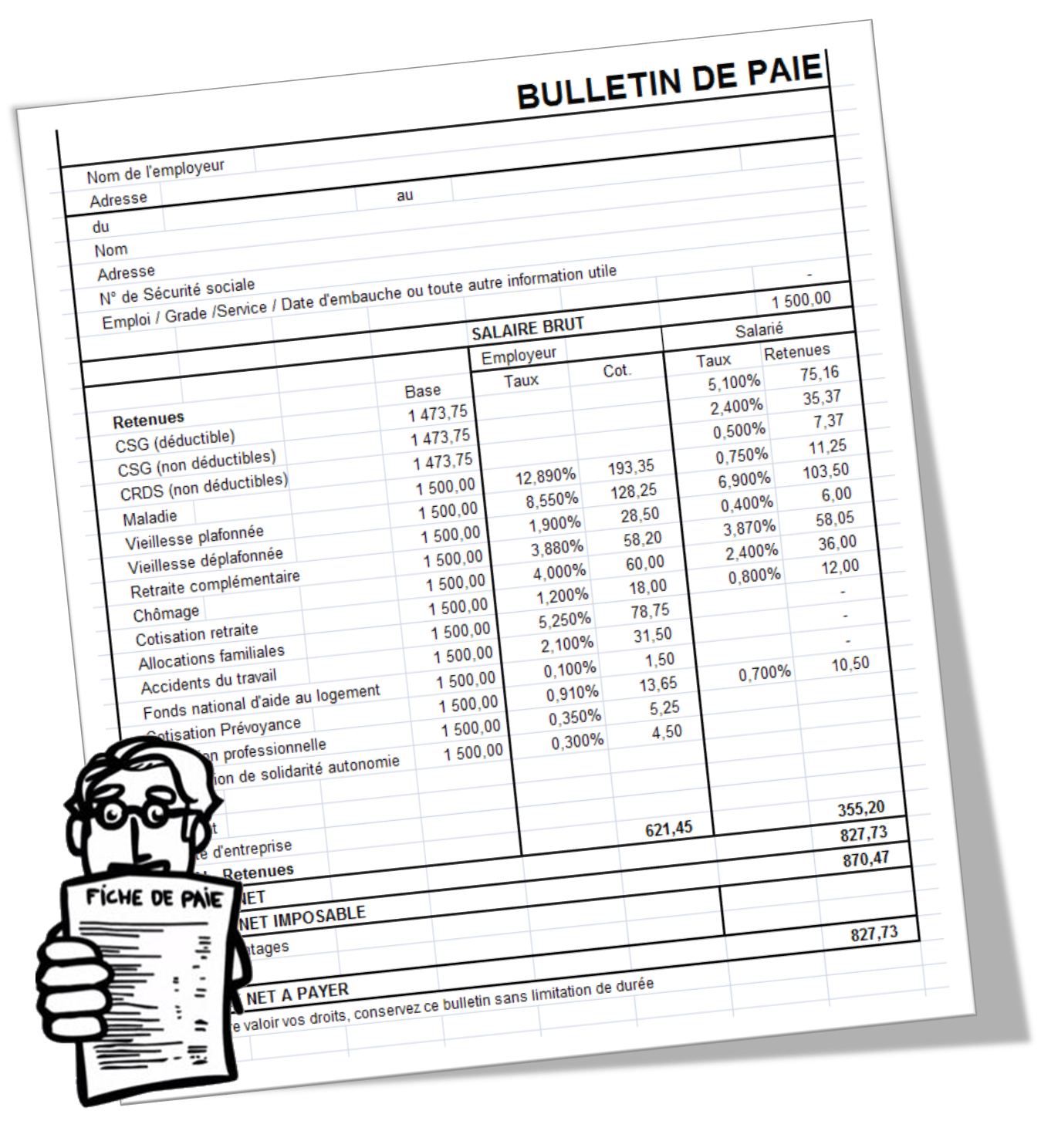 Modele De Fiche De Paie Sur Excel - Modeles Excel