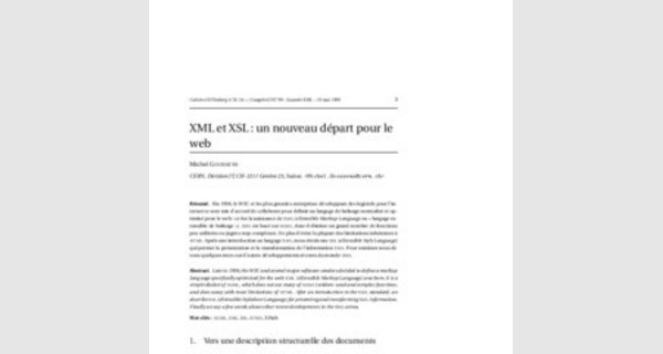 Utilisation des feuilles XML et XSL pour le Web