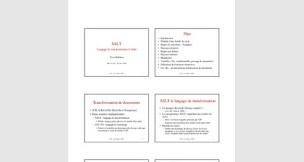 Cours XSLT Langage de transformation d’arbre