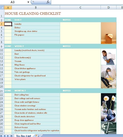 Excel Template For Office Cleaning Checklist Excel Templates