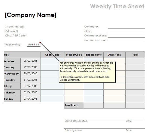  Excel Timesheet Template Billable Hours Excel Templates