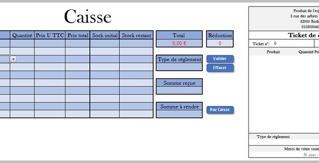 Application Excel De Gestion De Stock Et Caisse