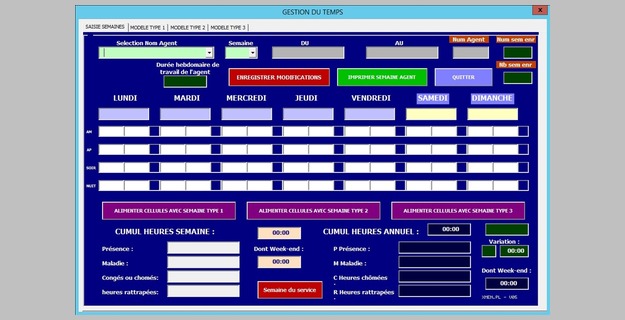 Application Excel Pour La Gestion Du Planning Hebdomadaire De Travail