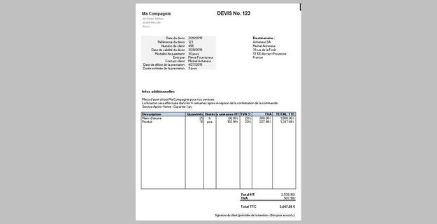 Modeles De Devis Et Facture Sous Excel