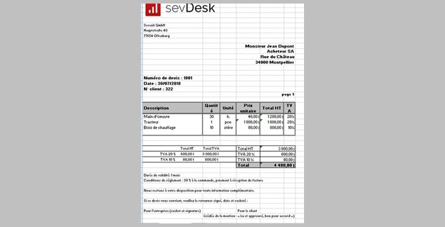 Modele Excel De Devis De Prestations Et Services