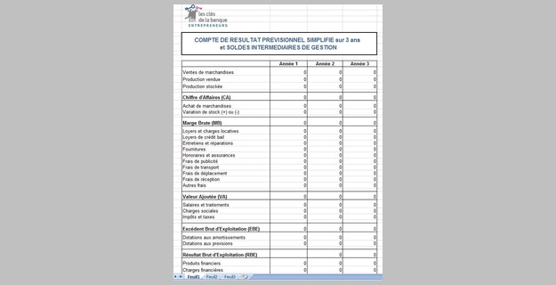 Modele Sur Le Compte De Resultat Previsionnel Sous Excel