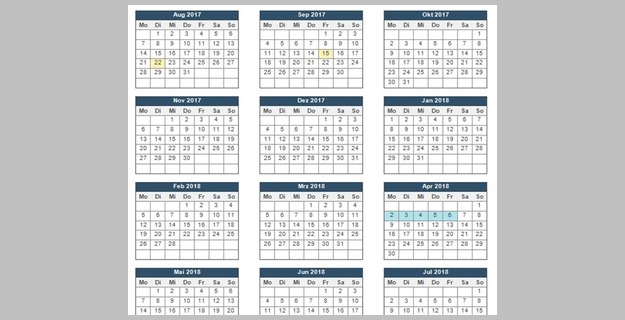 Modèle de calendrier mensuel sur Word